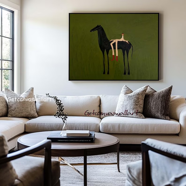 Modern Abstract Western Horse  - Art Print Framed review and price
