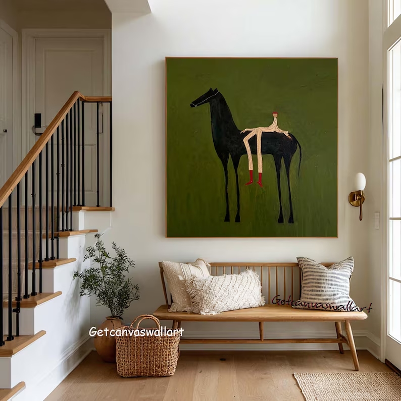 Modern Abstract Western Horse  - Art Print Framed review and price